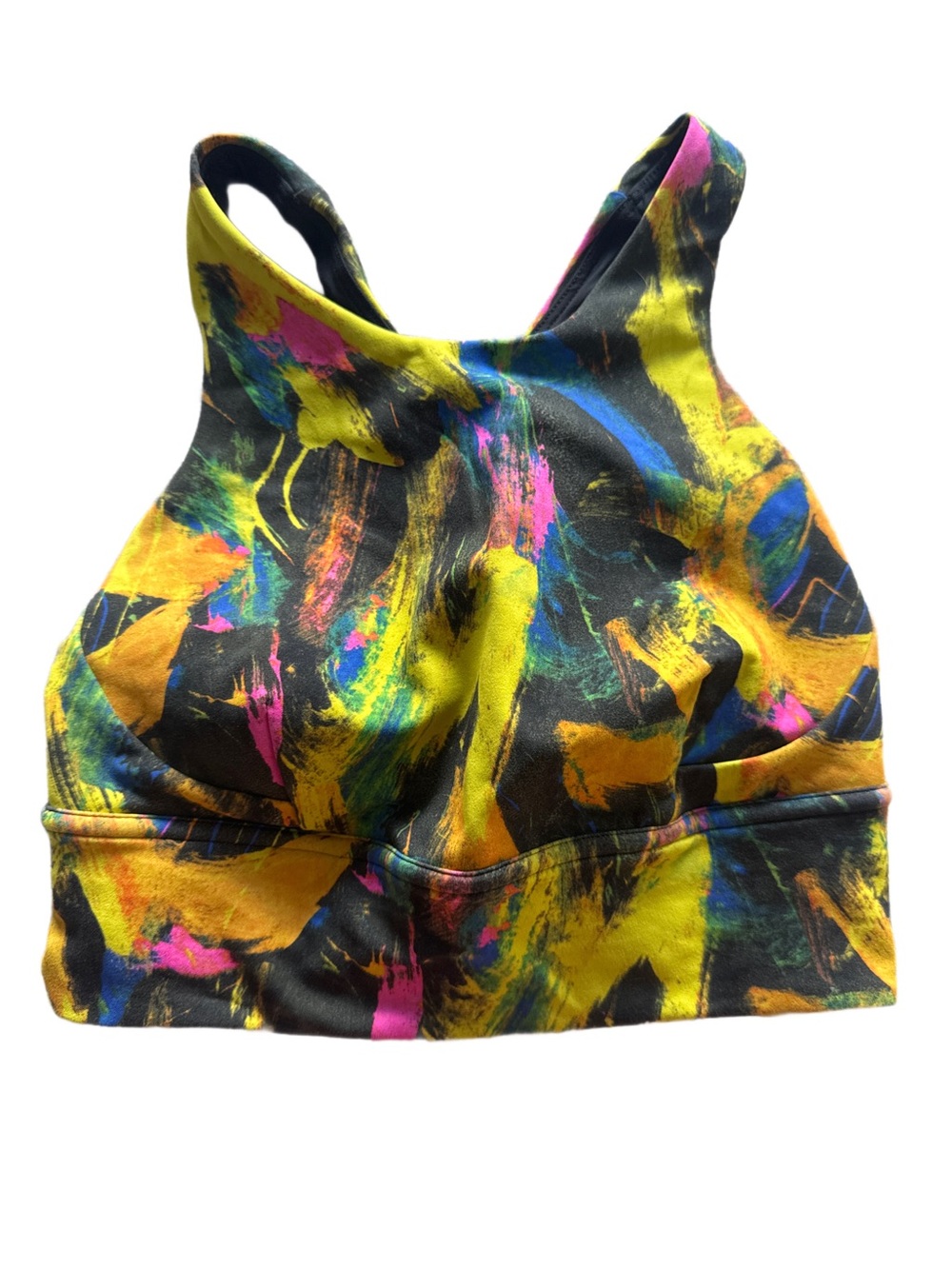 Lululemon Abstract Colorful Print Bra Size 4 NWOT